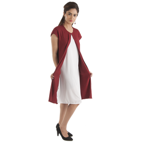 ชุดเดรสผ้าคอตตอนออร์แกนิกสไตล์ Y2K ผ้าวูลถักเป็นมิตรต่อสิ่งแวดล้อมสำหรับเด็กผู้หญิงแขนสั้นยาวคลุมเข่าระบายอากาศได้ดี - Product Image 1