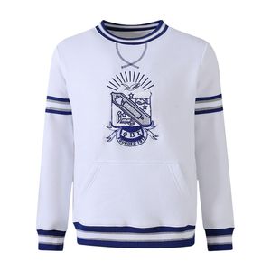 เสื้อคอกลมลายปักสีขาว Phi Beta Sigma สำหรับผู้ชาย ทรงพอดีตัว ผ้าพรีเมียม เสื้อผ้าสำหรับสมาคมพี่น้องชาวกรีก ชุดลำลอง - Product Image 2