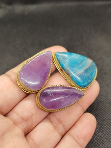 Gemstone with brass for jewelry ring making, natural stone jewelry parts for create unique design. - Product Image 6