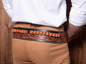 เข็มขัดใส่กระสุน MOLLE หนังวัวแท้คุณภาพสูง สำหรับการยิงปืน รักษาความปลอดภัย ทนทาน สวยงาม อุปกรณ์เสริมสำหรับการล่าสัตว์ กำลังขยาย 10 เท่า - Product Image 3