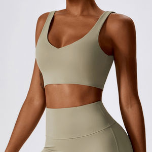 Conjuntos de Sujetadores Deportivos con Logotipo Personalizado, Conjunto de Yoga Ligero con Parches, Tops de Nailon y Spandex de Secado Rápido para Mujer, Ropa Deportiva Activa para Gimnasio y Fitness - Product Image 4