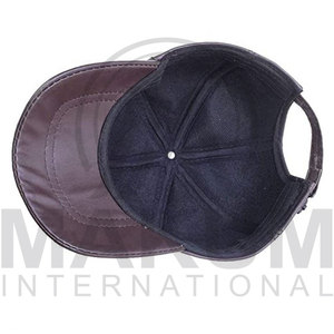 Unisex Leather or PU Leather Waterproof Embossed Baseball <b>Cap</b> for Autumn and <b>Winter</b> - Product Image 4