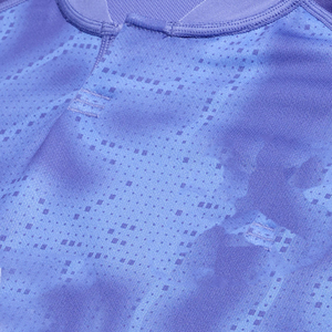 Camiseta de Rugby Ligera y Transpirable, de Secado Rápido, con Textura de Píxeles en Degradado Azul, Directo de Fábrica - Product Image 4