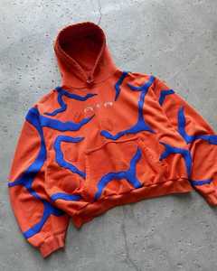 Sudadera con Capucha Oversize de Algodón Grueso Negro con Paneles de Corte y Costura con Patrón de Llama, Estilo Urbano, Gráfica, Calidad Premium, Venta al por Mayor - Product Image 5