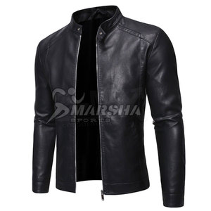 2026 Solid Color Latest Design <b>Men</b> <b>Leather</b> <b>Jacket</b> Streetwear New Fashion Windproof <b>Men</b> <b>Leather</b> Winter <b>Jacket</b> - Product Image 2