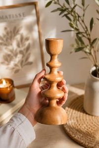 Handmade Wooden Candle <b>Holder</b> Rustic Cylindrical Candle Stand <b>Tealight</b> Centerpiece for Home Wedding Christmas Decor - Product Image 1