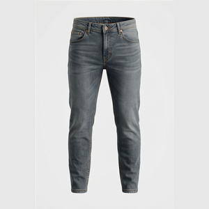 Jeans de Mezclilla de Corte Recto y Ajustado para Hombre, Cintura Media, Algodón, Estilo Casual Otoñal - Product Image 1
