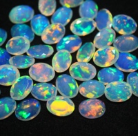 Opale d'Éthiopie naturelle authentique, taille ovale, facettée, multicolore, couleurs brillantes et changeantes, certifiée pour la fabrication de bijoux