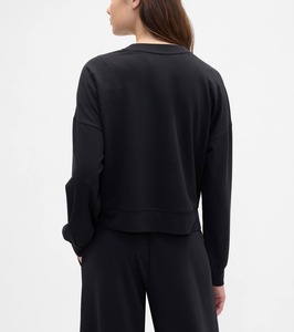 OEM Autumn Women <b>Tracksuit</b> Fashion Flared Pants Set Long Sleeve Sweatshirt Cotton Fleece Print Logo Black Joggers Set - Product Image 6