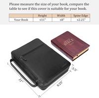Étui à fermeture éclair pour Bible en cuir véritable Adimani, personnalisable avec logo, housse de livre chrétienne faite à la main, pochette de voyage, modèle OEM
