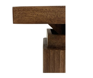 <b>Vintage</b> Stone <b>Console</b> <b>Table</b> Square Side End <b>Table</b> Wood Grain Accent <b>Table</b> for Living Room Hotel Villa - Product Image 4