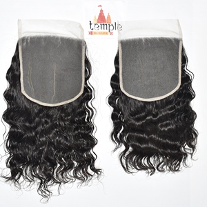Extensiones de Cabello Humano Virgen Vietnamita Sin Procesar 7*7 con Cierre, Color Natural, Ondulado Liso, Doble Trama a Máquina, 100g - Product Image 2