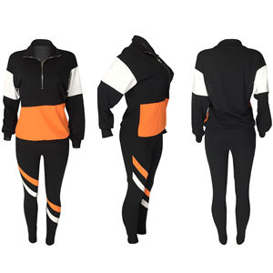 Conjunto de Pantalones y Chaqueta Cortavientos Negra de Nylon con Cremallera Media y Ribete Reflectante para Mujer, Hecho a Medida, Ideal para Verano, Fácil de Usar - Product Image 1