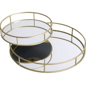 Luxury <b>Gold</b> <b>Mirror</b> Decorative Tray Oval Metal Glass Serving Tray for Coffee <b>Table</b> Ottoman Vanity Jewelry Perfume Organizer Tray - Product Image 2