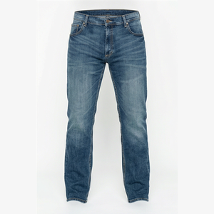 Jean en denim délavé coupe slim à jambe droite pour homme, taille mi-haute, en coton, décontracté, pour l'automne - Product Image 1