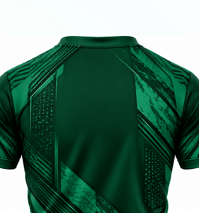 Maillot de football sublimé vert pour homme, manches courtes, respirant, col en V, anti-humidité, polyester, personnalisable avec nom d'équipe, tenue d'équipe - Product Image 4