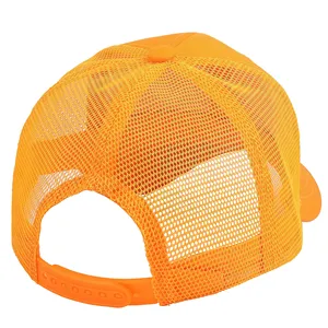 Unisex 6 Panel Mesh Trucker <b>Hat</b> Wholesale Fashion Street Sports Cap Curved Brim Custom OEM Solid Color - Product Image 5