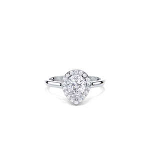IGI Certified 1CT Pear Cut Halo Lab Grown Diamond Engagement/Wedding <b>Ring</b> In Solid 925 Sterling Silver Luxury Bridal <b>Ring</b> - Product Image 1
