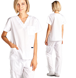 2022 Latest New Hospital Nurse Uniforms Top & Pant Set 2 Piece Cargo Pockets V Neck Nursing Medical <b>Scrub</b> For Mens & Womens - Product Image 1