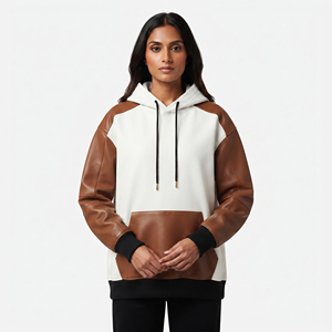 Sudadera con Capucha de Cuero Estampado para Mujer, Invierno, con Logotipo Frontal, Manga Larga, Tallas Grandes, Personalizable en Color y Talla - Product Image 1