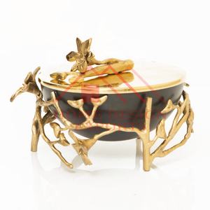 Tazón Dorado con Tapa de Orquídea, el Más Vendido, Ecológico, para Aperitivos, Comida Seca y Dátiles, Ideal para Centro de Mesa - Product Image 6