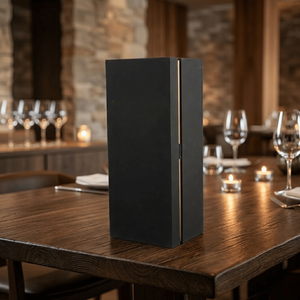 Boîte cadeau en papier kraft robuste pour bouteille |   Emballage écologique gaufré et laminé mat avec doublure en éponge pour vin, spiritueux et huiles - Product Image 5