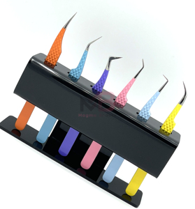 German Quality Eyelash Extension Tweezers Hot Selling Tools Smooth Tip 6pcs Colorful <b>Set</b> for Lash Extension - Product Image 5