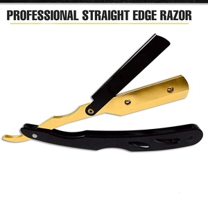 Customized Disposable Stainless Steel Straight <b>Razors</b> Gold Plated Beauty Salon Shaving Tools for Hair Face Body Shaving - Product Image 3