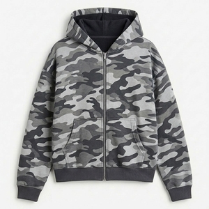 Sweat-shirt à capuche zippé pour homme, qualité supérieure, entièrement zippé, en molleton, avec broderie de logo personnalisé, marque privée, OEM, ODM, Manu - Product Image 3