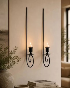 Aplique de Pared Decorativo de Hierro Forjado, Hecho a Mano, Ecológico, Portavelas de Pared Navideño, Adorno de Pared para el Hogar - Product Image 3