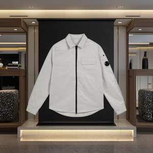 Veste décontractée pour homme grande taille CP Brand, légère, style chemise ample, design vintage classique, imprimé motif lentille, en tissu non tissé fin - Product Image 1