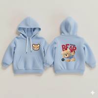 Sweat-shirt à capuche uni en coton pour enfants, pull molletonné pour garçons et filles