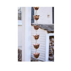 Cadena de lluvia vintage de hierro, inspirada en el estilo antiguo, para guiar el agua de la lluvia en jardines y patios rústicos. - Product Image 4