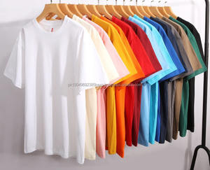 OEM Custom Logo Embroidery 200g <b>Combed</b> Cotton <b>Straight</b> Shoulder Summer Short-Sleeved T-Shirt with Solid Pattern Design - Product Image 5