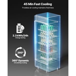 Frigorifero Espositore Commerciale con Porta in Vetro da 9,7 CU.FT, Congelatore per Bevande - Product Image 3