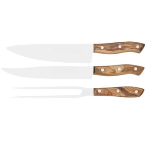 Juego de 6 Cuchillos de Cocina con Mangos de Madera Natural, Hojas de Acero Inoxidable, Bloque de Almacenamiento Transparente para Cocinar en Casa - Product Image 6