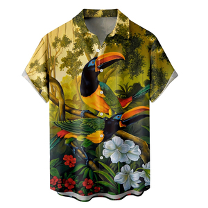 Chemise Hawaïenne Homme Imprimée Numérique Manches Courtes Col Rabattu Boutons Corne Décontractée Plage Été 100% Polyester Séchage Rapide ODM - Product Image 1