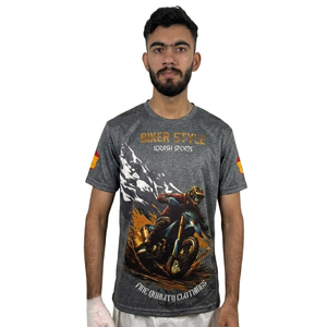 T-shirt personnalisé avec logo, sublimation, matière polyester/coton, respirant, séchage rapide, manches courtes, impression par transfert thermique, pour hommes - Product Image 4