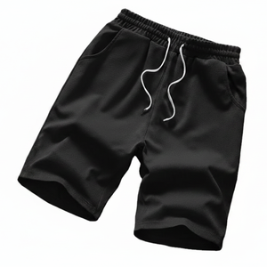Shorts de bain décontractés pour hommes, écologiques, anti-plis, avec logo imprimé, en tissu mélangé coton, service OEM, vente en gros - Product Image 1
