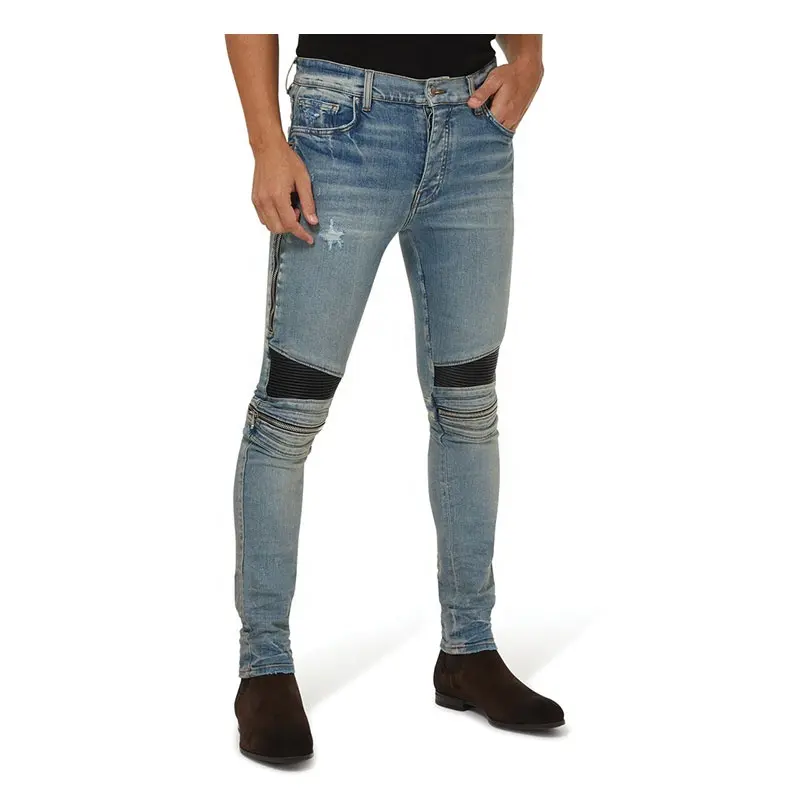 Pantalones vaqueros elásticos con cremallera para hombre, Jeans ajustados de cintura alta, diseño clásico informal, pantalones pitillo de talla grande