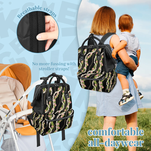 Mochila de Viaje Impermeable con Estampado Floral Negro, Gran Capacidad - Product Image 5
