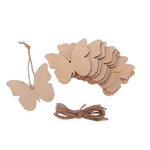 Étiquettes suspendues en bois vierges en forme de papillon BUYIST, non finies, avec trou - Product Image 1