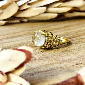 Trendy New Moonstone <b>Rings</b> Boho Brass Jewelry For Women 18k <b>Gold</b> Plated Dainty Chevron Wave Crown <b>Ring</b> For [Wholesale/OEM/ODM] - Product Image 4