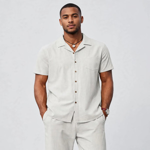 Wholesale Summer Men's Casual Shorts <b>Set</b> Plain Color Solid 100% Cotton Jersey Quick Dry Knitted Pocket Customized Logo <b>Twin</b> <b>Set</b> - Product Image 1