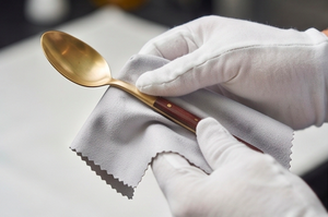 <b>Vintage</b> Matte Gold Flatware Set With Wood Handles Matte Gold PVD Rust Resistant <b>Cutlery</b> For Wedding Occasions And Restaurant - Product Image 4