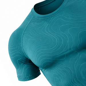 Ensemble de vêtements de sport pour homme, t-shirt de course, short de sport, entraînement en salle de sport, fitness, vêtements de sport actifs, maille polyester/coton, séchage rapide - Product Image 3
