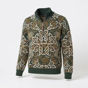 Sudadera de cuello redondo bordada al por mayor, de manga larga, casual, corta, tipo jersey para hombre - Product Image 3