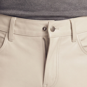 Pantalon en cuir véritable pour homme, design personnalisé, longueur intégrale, poches latérales, pantalon de motard, pantalon de motard en cuir pour homme pour la course - Product Image 4