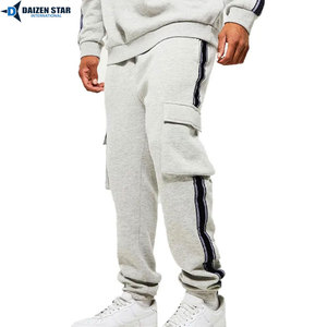 Men's Gray Hooded Tracksuit Full Sleeve Casual Sweatshirt Pants Set Solid Color Breathable Cotton Autumn Wear - Product Image 4