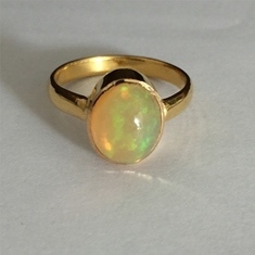 Women's 18K <b>Gold</b> Plated <b>Opal</b> Radiant Cut Bezel Setting Luxury Gemstone Engagement <b>Ring</b> for Wedding or Gift - Product Image 4